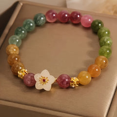 Vibrant Peach Blossom Charm Bracelet — Love & Harmony Enhancing Crystal Jewelry