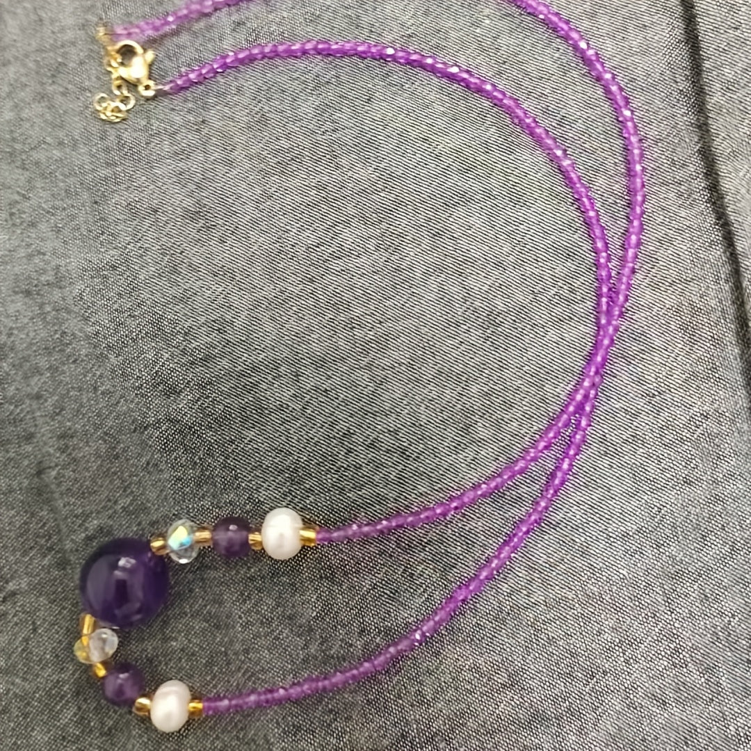 Elegant Garnet & Pink Quartz Necklace for Love, Healing & Emotional Balance