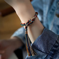 Bohemian Tribal Rope Bracelet — Harmony, Luck & Protective Energy Charm