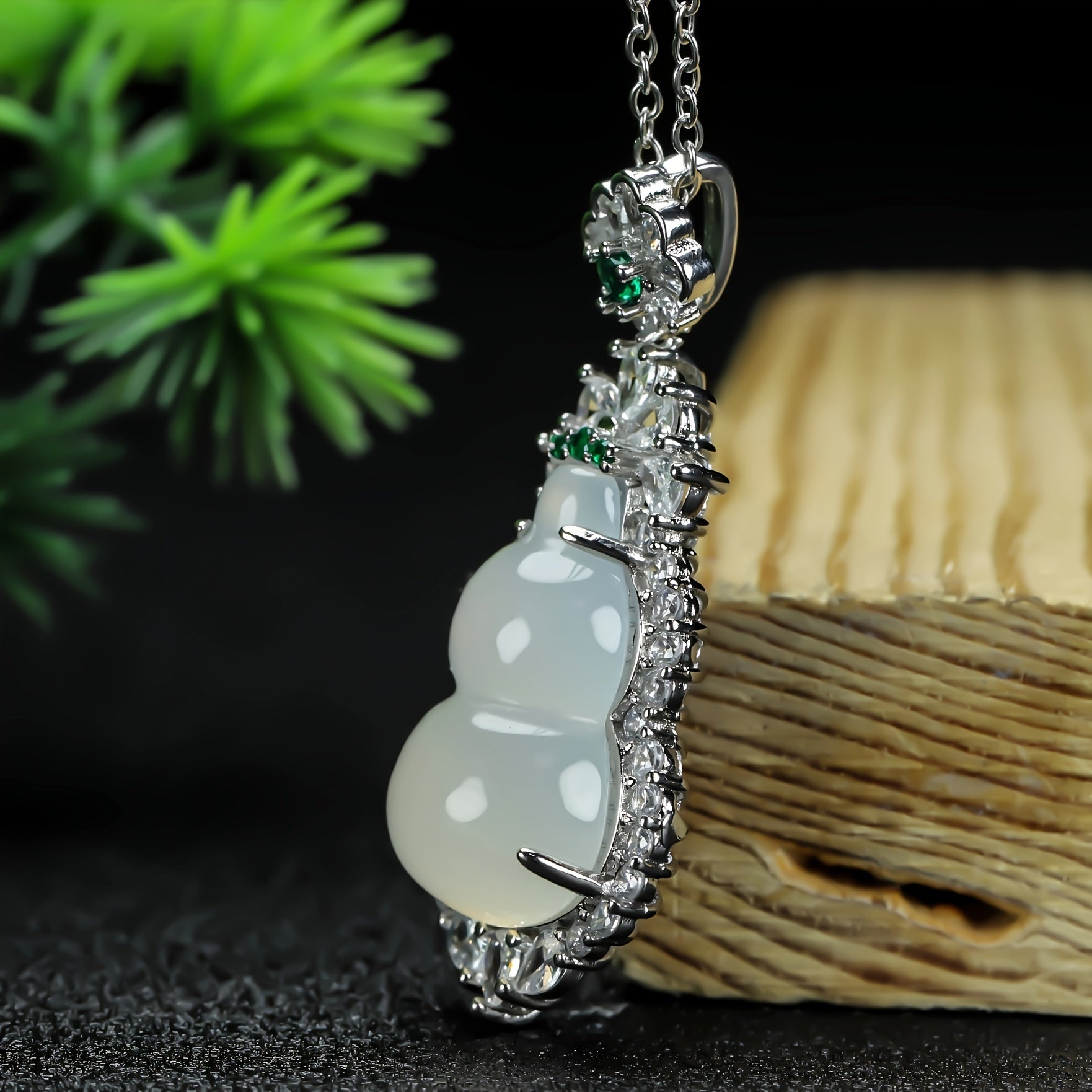 Elegant High-Ice Transparent Gourd Pendant Necklace for Women with Calming Energy & Spiritual Protection