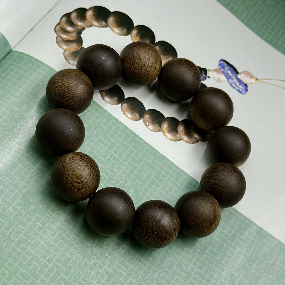 Sacred Agarwood Mala Beads for Spiritual Wealth & Harmonious Energy
