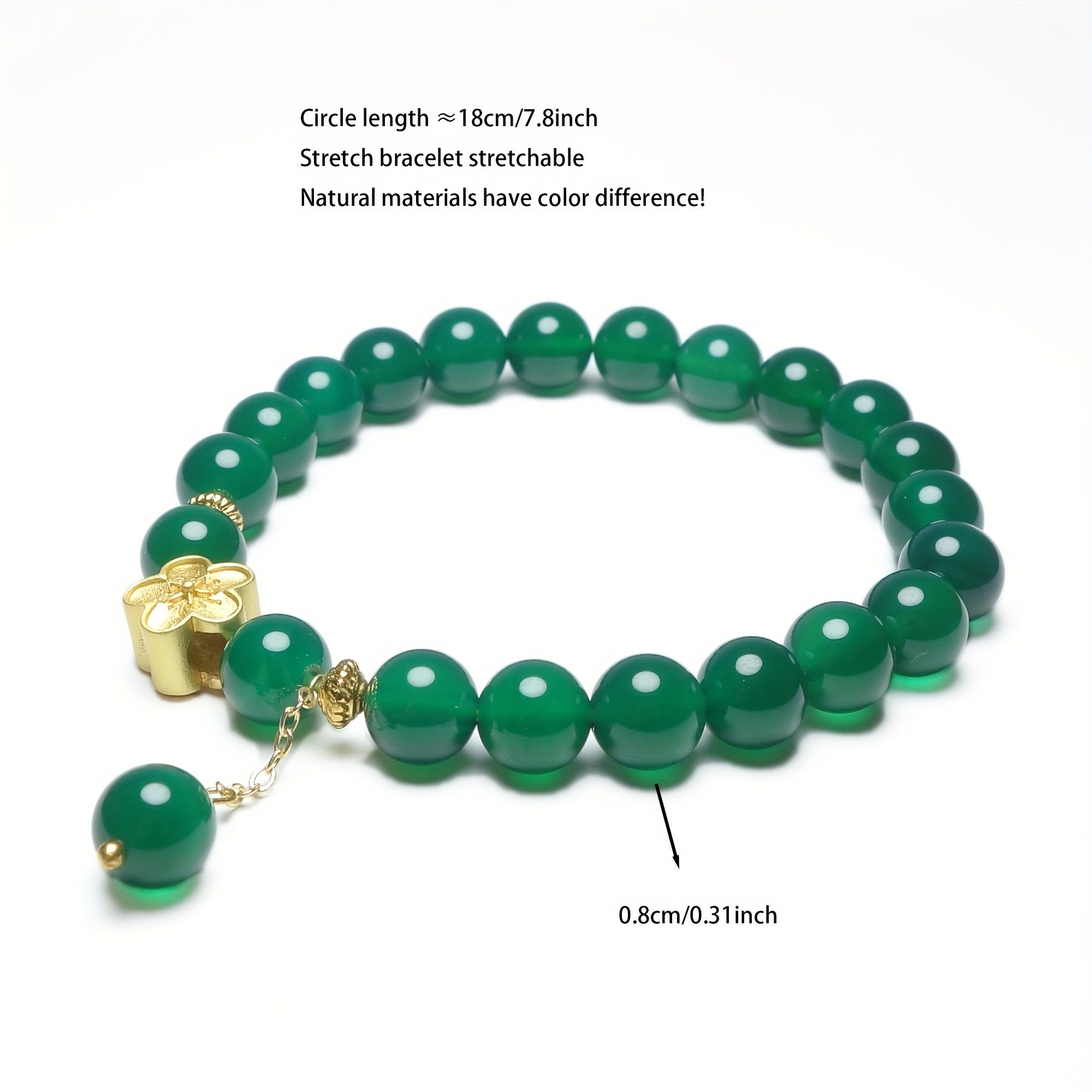 Elegant Natural Stone Agate Pendant Bracelet - Harmony & Grounding Energy
