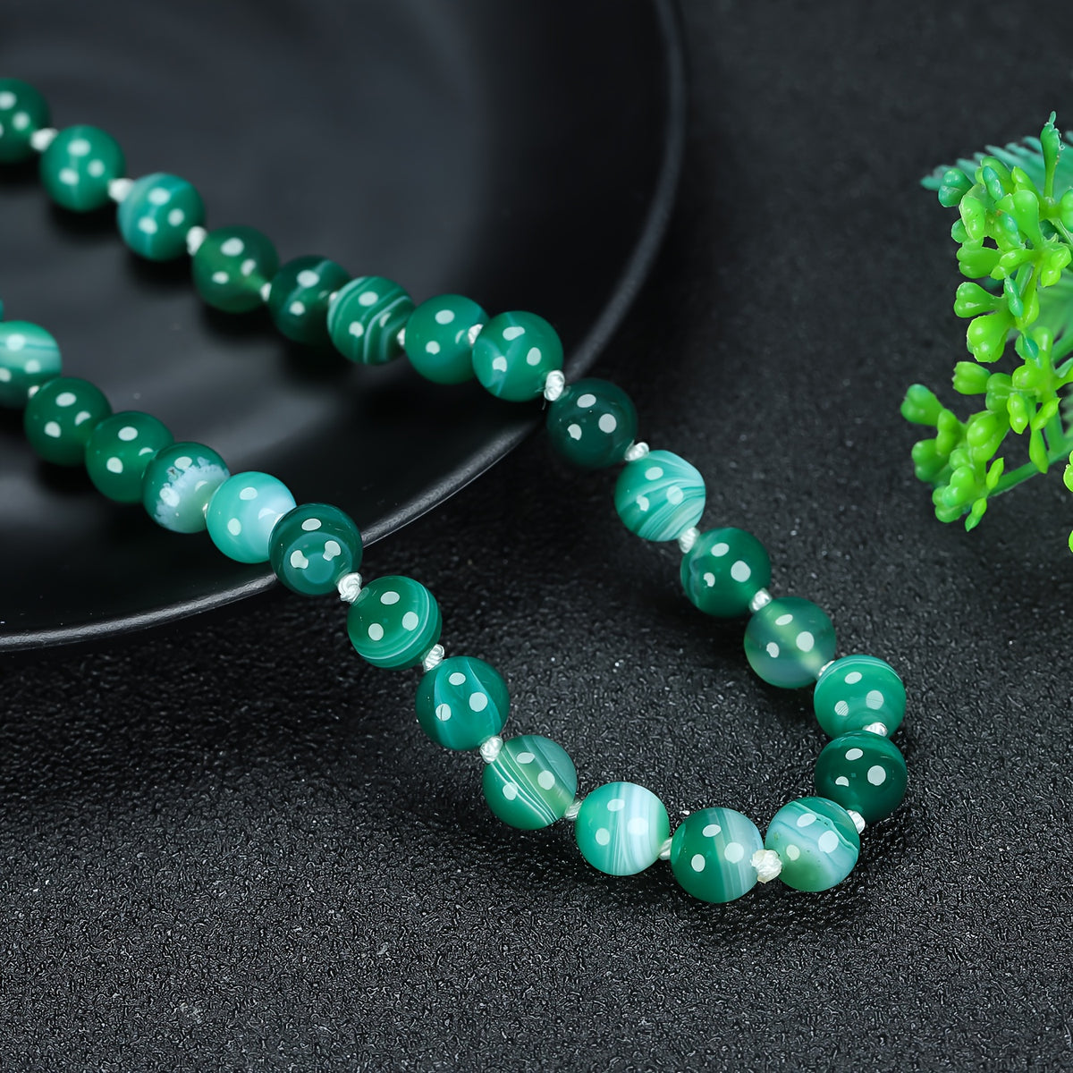 Natural Agate Mala Necklace - 108 Beads for Spiritual Healing & Daily Wear