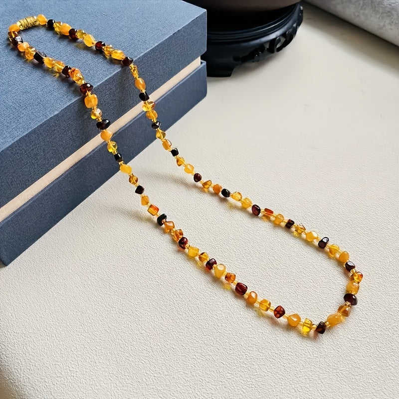 Bohemian Amber Necklace - Natural Energy & Spiritual Harmony