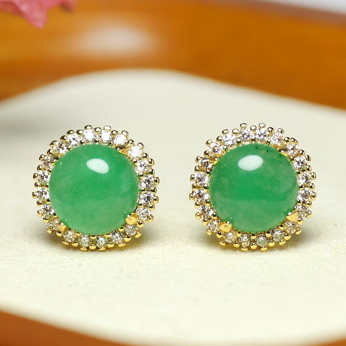 Natural Stone Egg Earrings - Palace-Style Elegance for Parties & Banquets with Spiritual Harmony