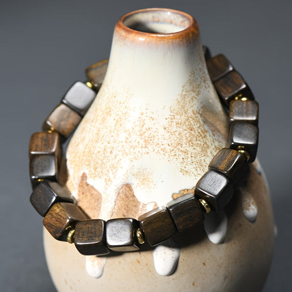 Unisex Vietnamese Agarwood Beaded Bracelet - Natural Energy & Bohemian Sophistication