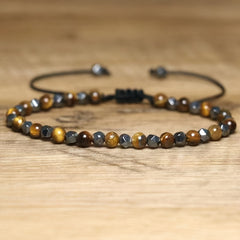 Natural Stone Adjustable Beaded Tiger Eye Vintage Boho Bracelet - Perfect for Everyday Wear or Gift Giving