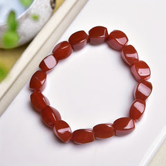 Boho Red Agate Twisted Bracelet – Natural Stone Energy for Daily Wear & Spiritual Balance