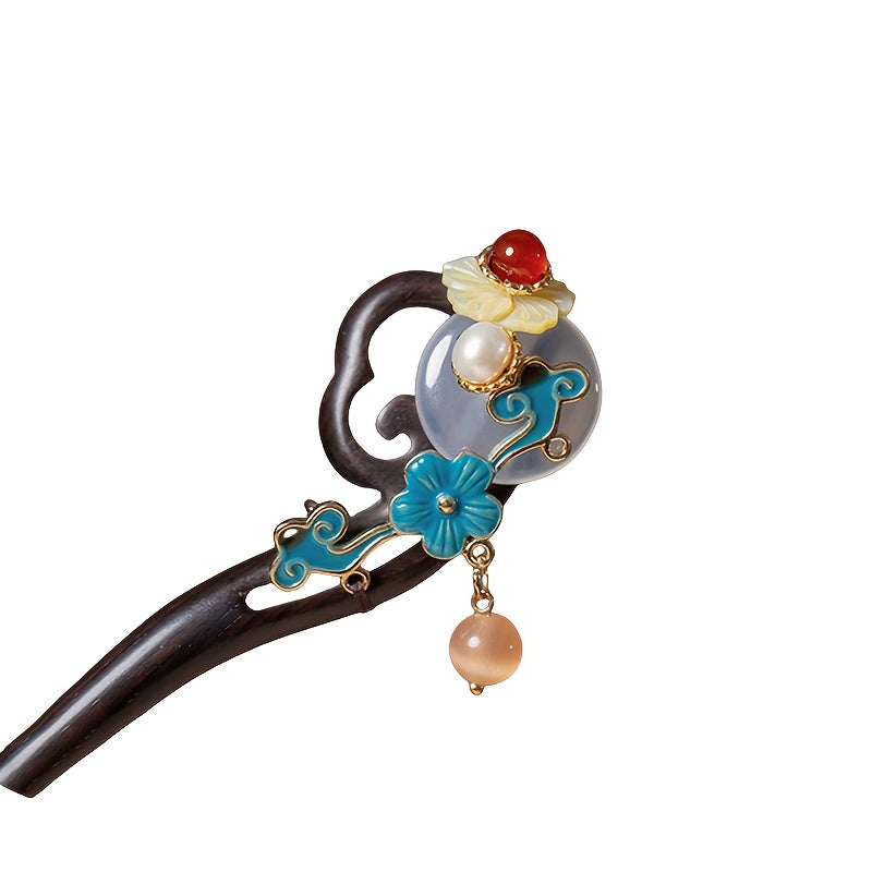 Pan Hair Hairpin - New Chinese Style High-end Feeling with Wooden Craftsmanship for Harmonious Energy Flow & Cultural Elegance