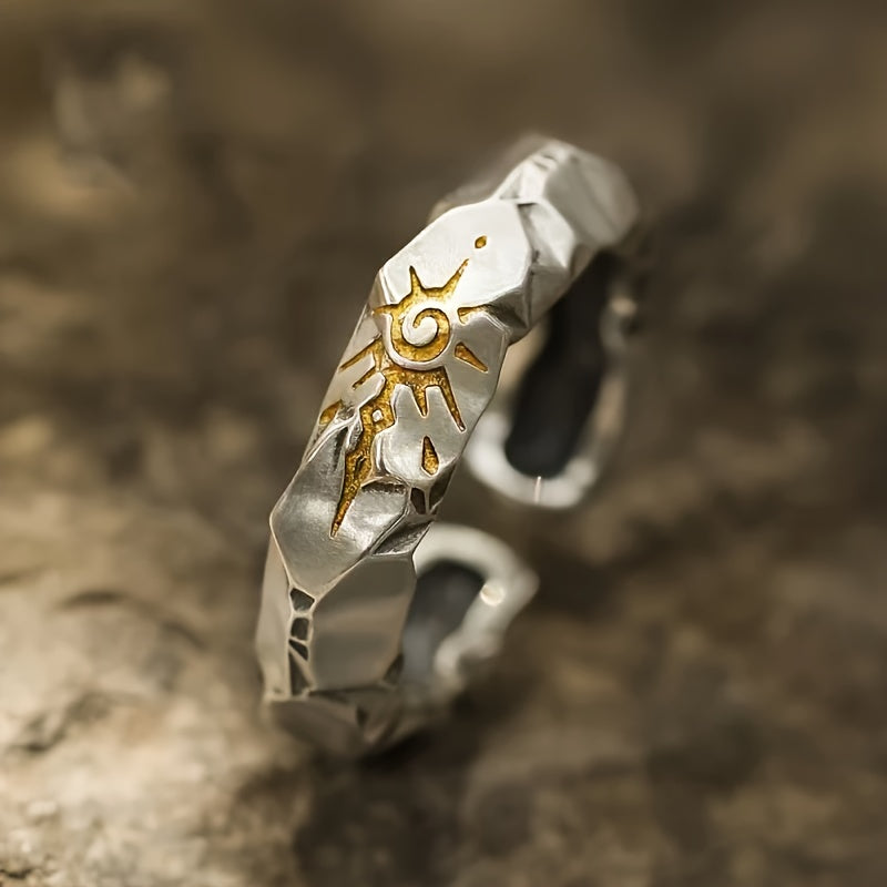 Self-Discipline Wish Stone Ring - High-End Men's Trend for Daily Gifting & Prosperity