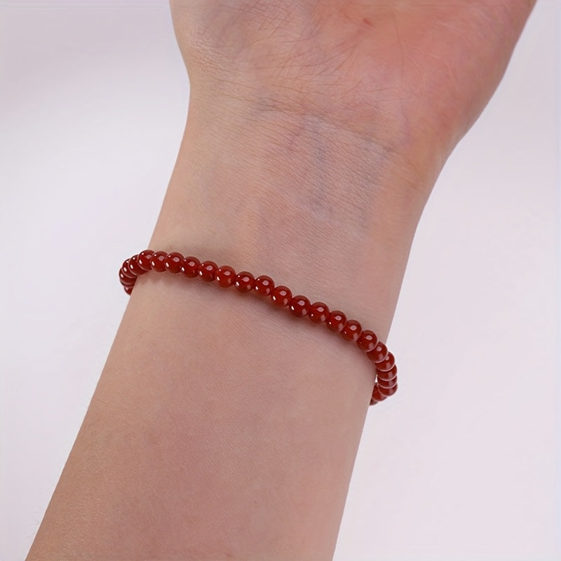 Deep Red Carnelian Bead Necklace - Elegant Energy for Harmony & Prosperity