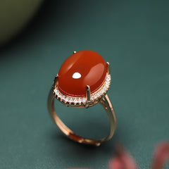 Vintage Red Gemstone Ring - Passion & Energy for Couples Unisex Party