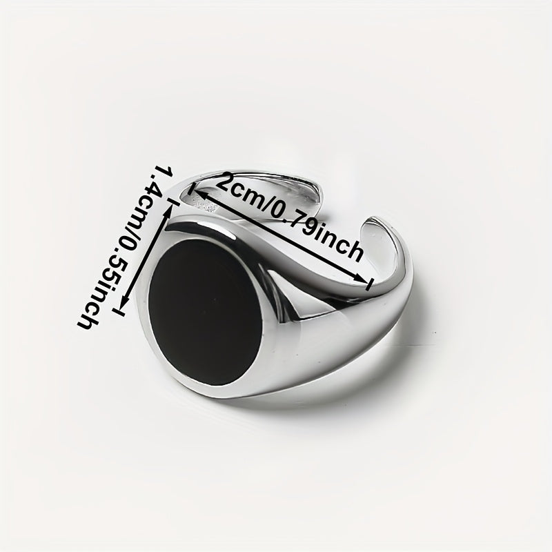 Minimalist Silvery-Plated Open Ring — Oval Design for Balance & Clarity