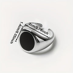 Minimalist Silvery-Plated Open Ring — Oval Design for Balance & Clarity