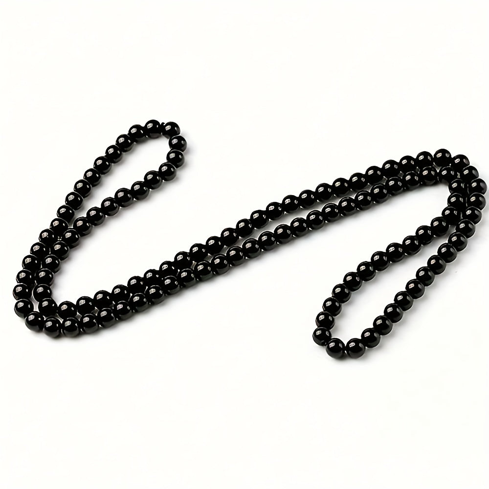 8mm Tiger Eye & Black Obsidian Beaded Necklace - Natural Stone Energy for Protection & Grounding