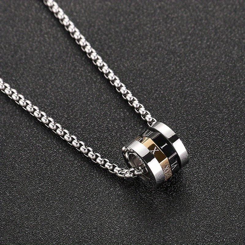 Men's Stainless Steel Necklace - Universal Pendant Chain for Protection & Confidence - High-End Cool Accessories for Holidays