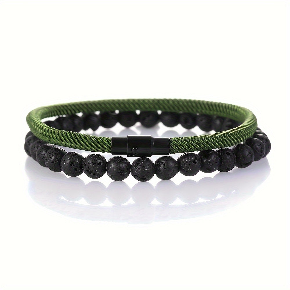 Minimalist Natural Stone Bracelet - Simple Elegance for Men's Style & Energy