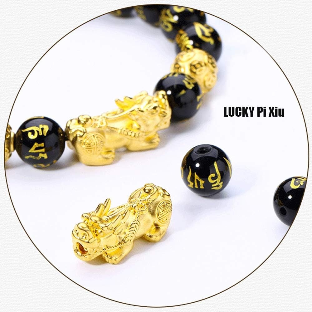Feng Shui Wealth Bracelet  Ultimate Prosperity Armor for Men Women Pixiu and black obsidian. It brings prosperity, offers protection, attracts good fortune and repels evil spirits