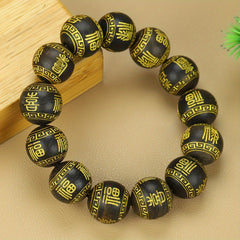 Five-road Wealth God Wooden Bead Bracelet - Spiritual Prosperity, Protection, and DIY Prayer Jewelry