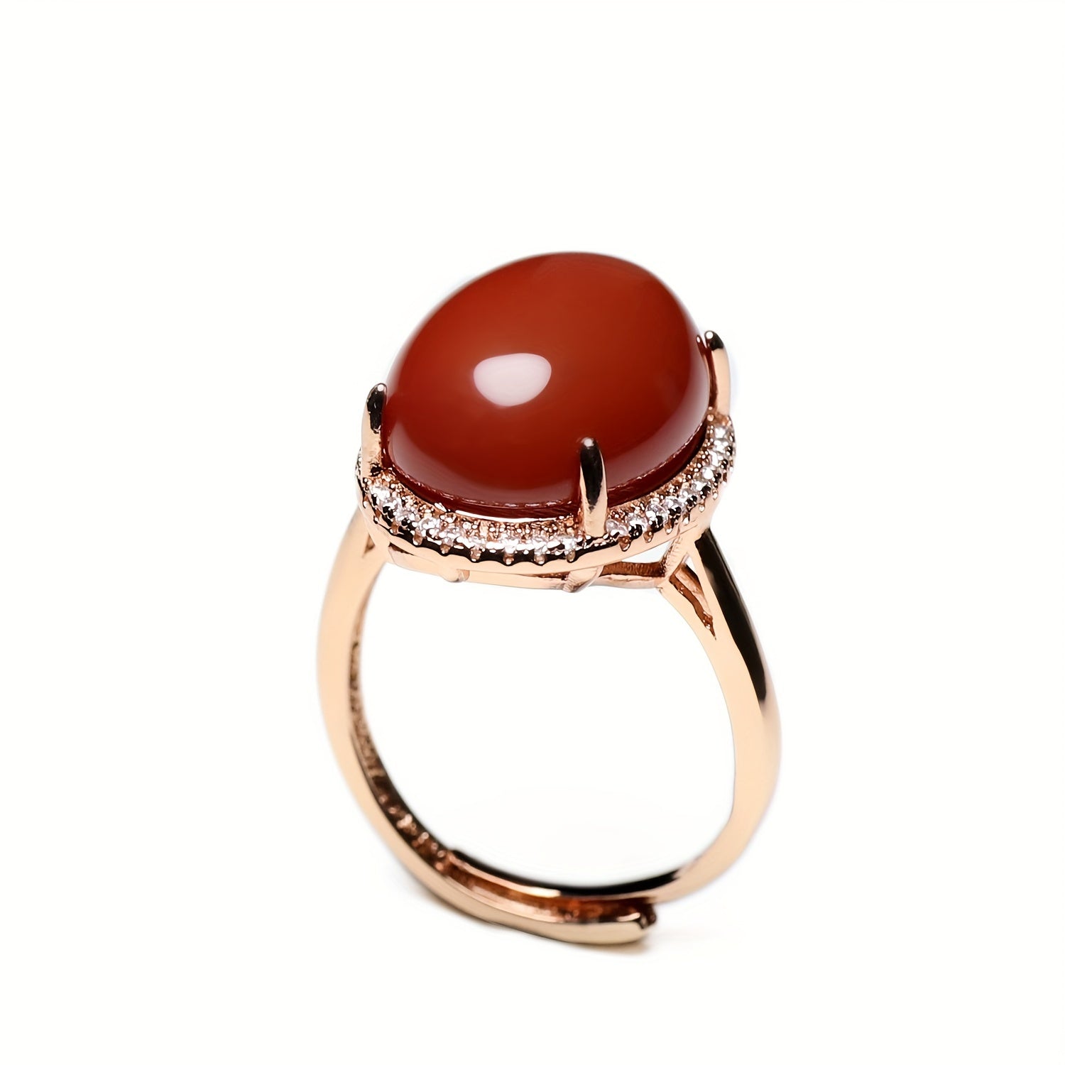 Natural Stone Couple Rings - Red Gemstone Energy for Dance Parties & Harmony