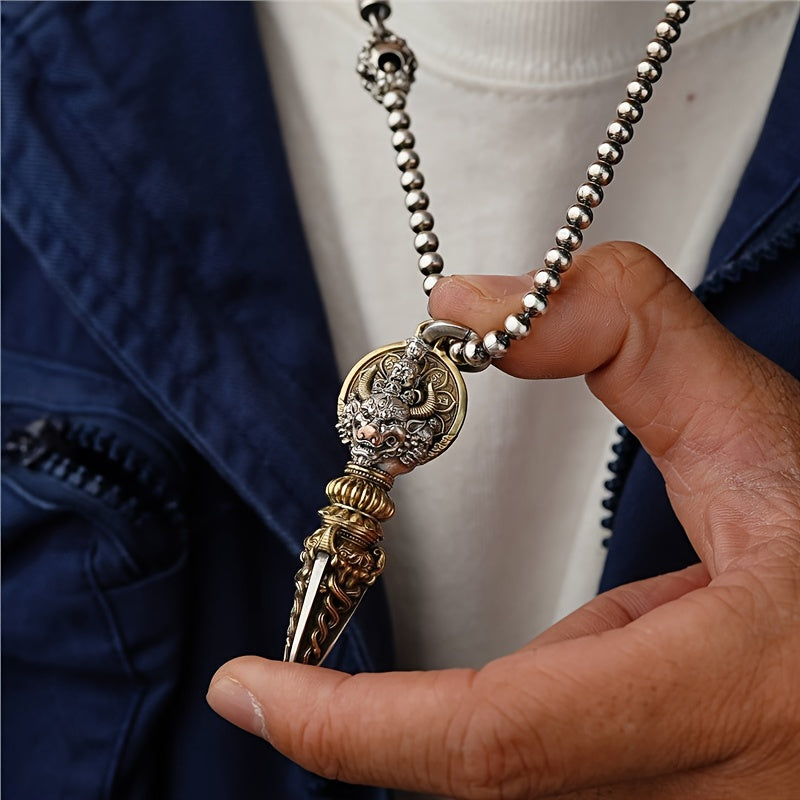 Men's & Women's Vintage Japanese Brass Dragon Pendant Necklace - Prosperity & Protection Energy