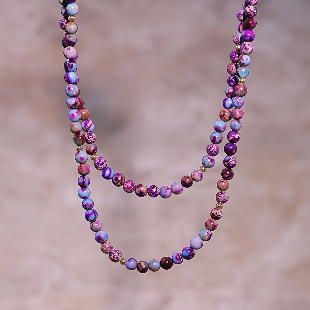 Bohemian Blue Lace Necklace – Versatile Layering Gemstone Jewelry for Daily Elegance