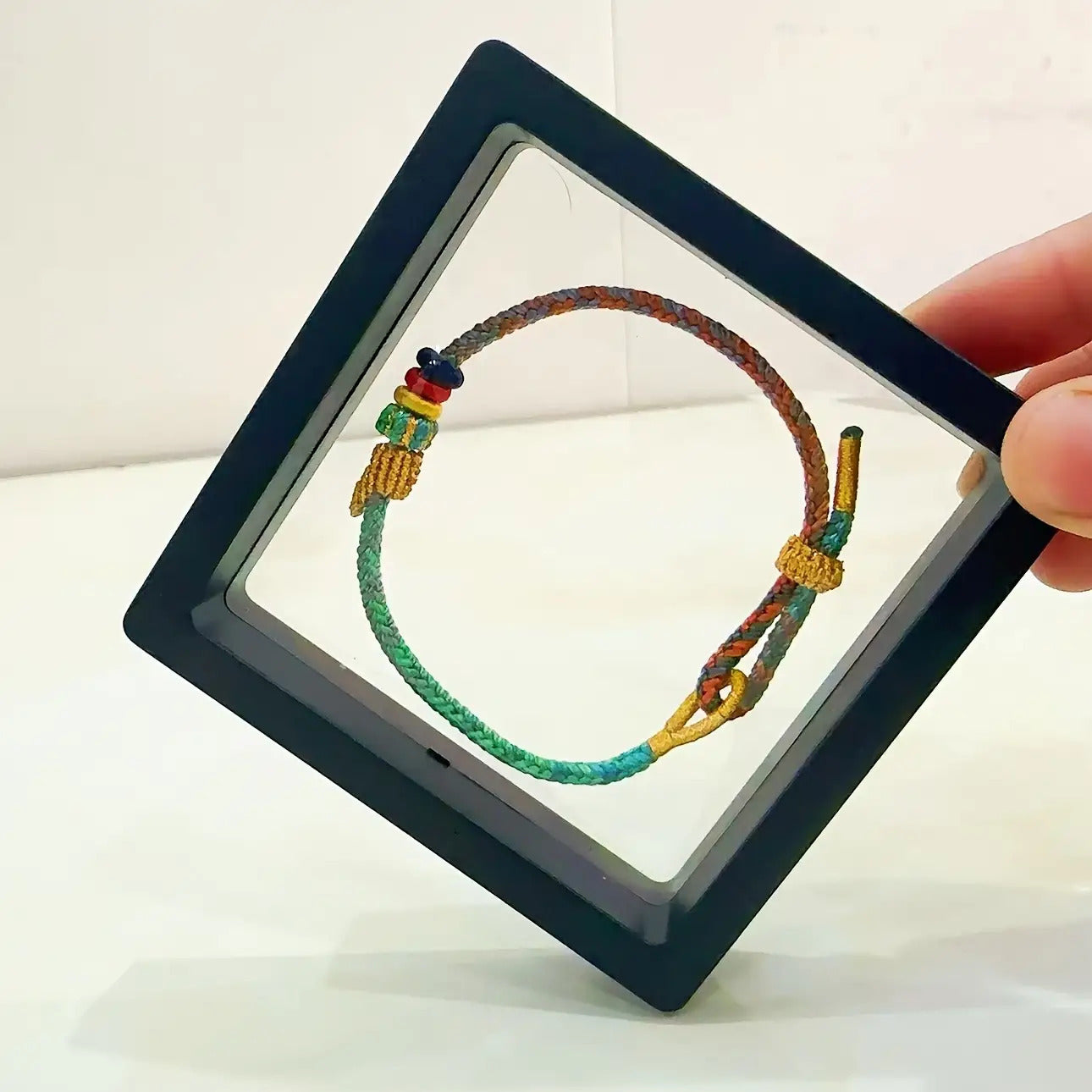 Hand-Woven Lucky Charm Bracelet - Adjustable Unisex Multicolor Beads with Good Luck Symbols for Year-Round Wear