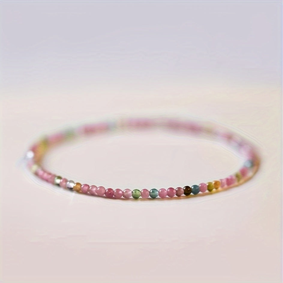 4mm Elegant Natural Beaded Bracelet - Chinese Style Colorful Beads for Daily Wear & Energy Balance