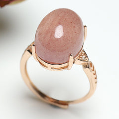 Strawberry Quartz Ring - Sweet Pink Stone for Love & Beach Party Energy