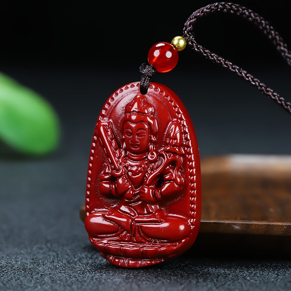 Protective Cinnabar Zodiac Pendant for Men & Women - Grounding, Luck & Spiritual Guardianship