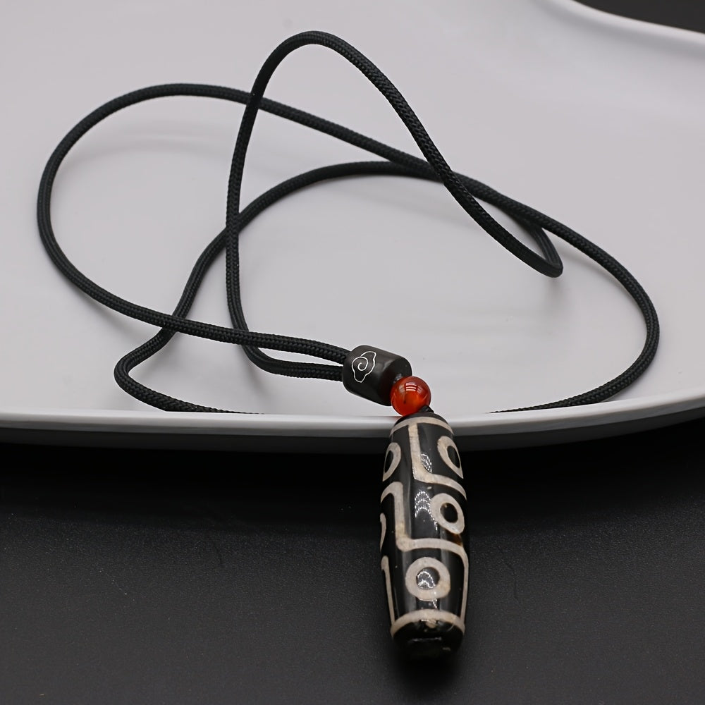 Natural Stone Agate Tibet Tianzhu Necklace - Unisex Birthstone Charm for Prosperity & Protection