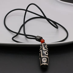 Natural Stone Agate Tibet Tianzhu Necklace - Unisex Birthstone Charm for Prosperity & Protection