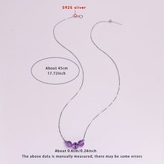 Purple Crystal Pendant Necklace - S925 Silver Harmony & Protection Talisman