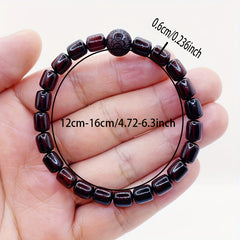 Sandalwood Beaded Bracelet - Vintage Style with Intricate Carvings for Spiritual Harmony