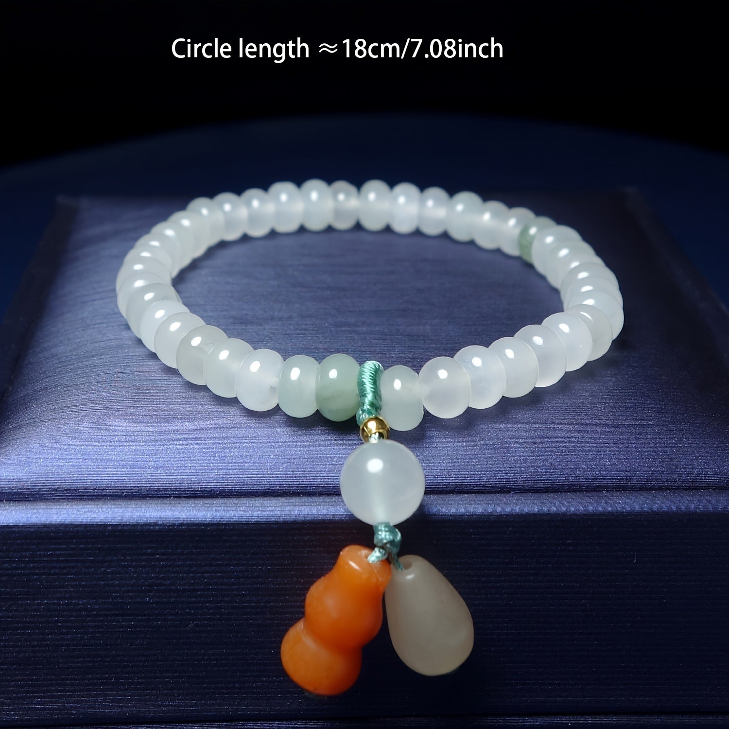 Light Green Jade Feng Shui Healing Bracelet – Energy Harmony Talisman with Double Charm Beads for Luck, Protection & Spiritual Balance