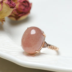 Strawberry Quartz Ring - Sweet Pink Stone for Love & Beach Party Energy