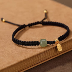 Blessing Jade Cord Bracelet — Good Fortune, Protection & Harmonious Energy Talisman