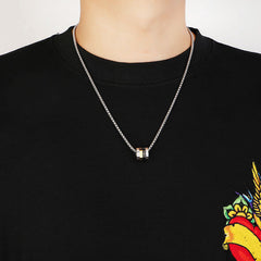 Men's Stainless Steel Necklace - Universal Pendant Chain for Protection & Confidence - High-End Cool Accessories for Holidays