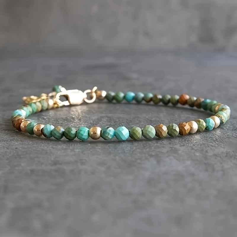 Bohemian Turquoise Bracelet - Handmade Natural Stone for Inner Wisdom & Daily Harmony