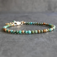 Bohemian Turquoise Bracelet - Handmade Natural Stone for Inner Wisdom & Daily Harmony
