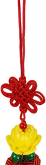 Lotus Blessing  Car Hanging Charm – Red Tassel for Wealth & Safe Travels