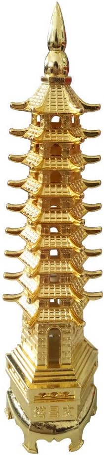 10" Antique Bronze Wenchang Pagoda   Scholar’s Blessing for Career & Wisdom  Enhance Education, Business Success & Office Feng Shui