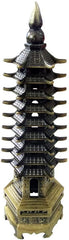 10" Antique Bronze Wenchang Pagoda   Scholar’s Blessing for Career & Wisdom  Enhance Education, Business Success & Office Feng Shui