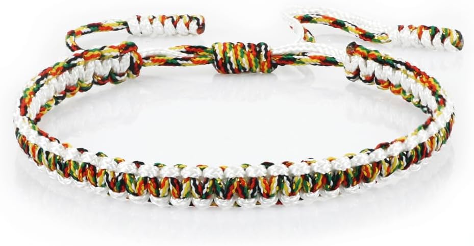 Colorful Tibetan Buddhist Bracelets - Handmade Braided Rope for Protection & Family Harmony