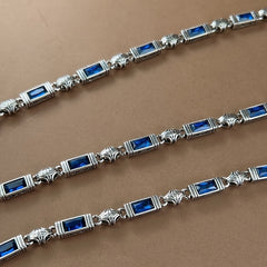 Copper  Grass Choker with Synthetic Blue Gemstones - Energy Enhancing Necklace for Protection & Prosperity