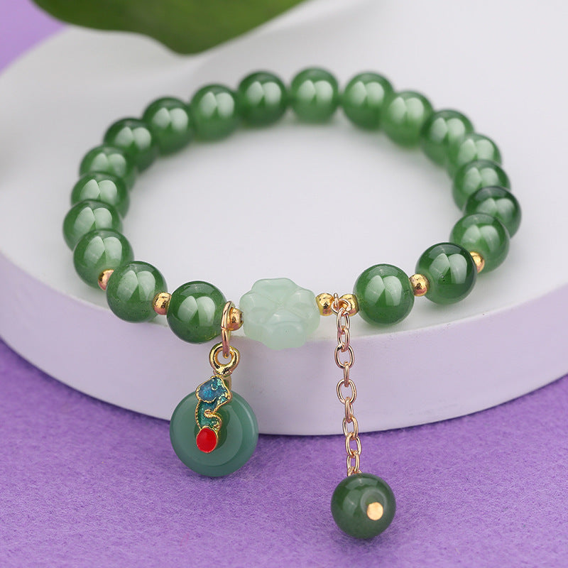 Green Jade Beaded Bracelet with Lucky Charms – Feng Shui Energy & Spiritual Harmony Beaded Bracelet, Glass, Style, Hand String Accessories, Bestie, Peace, Hand String