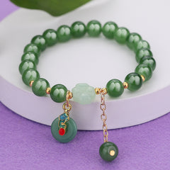 Green Jade Beaded Bracelet with Lucky Charms – Feng Shui Energy & Spiritual Harmony Beaded Bracelet, Glass, Style, Hand String Accessories, Bestie, Peace, Hand String
