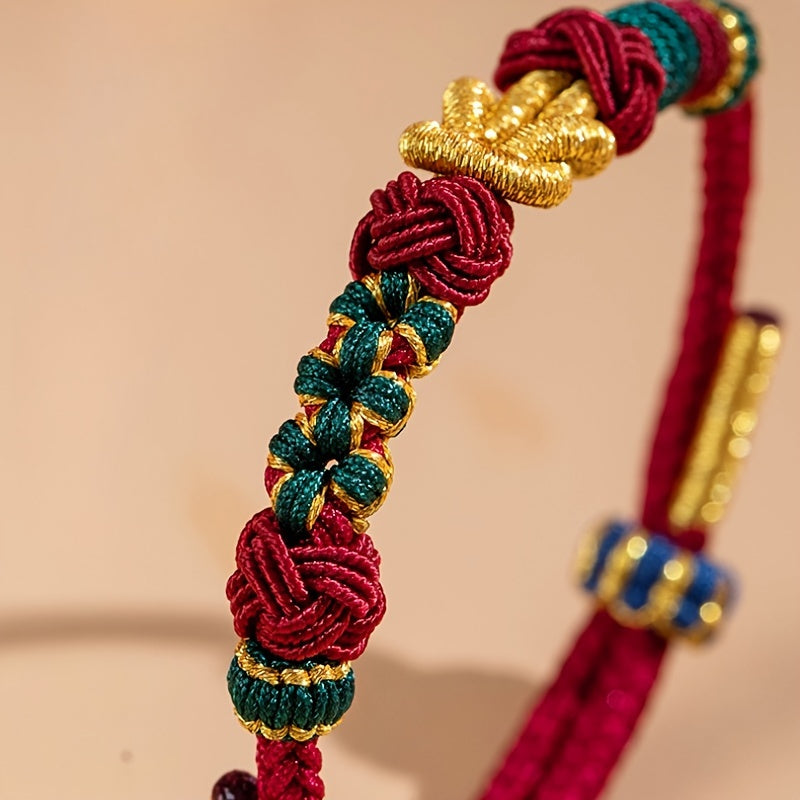 Hand-Woven Multicolor Blessing Bracelet — Energy Harmony, Protection & Prosperity Talisman, Adjustable Cotton Rope for Daily Spiritual Balance
