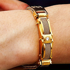 Men's 304 Stainless Steel Hip-Hop Motorcycle Chain Bracelet - Energy of Strength & Style | Nightclub & Wedding Wear