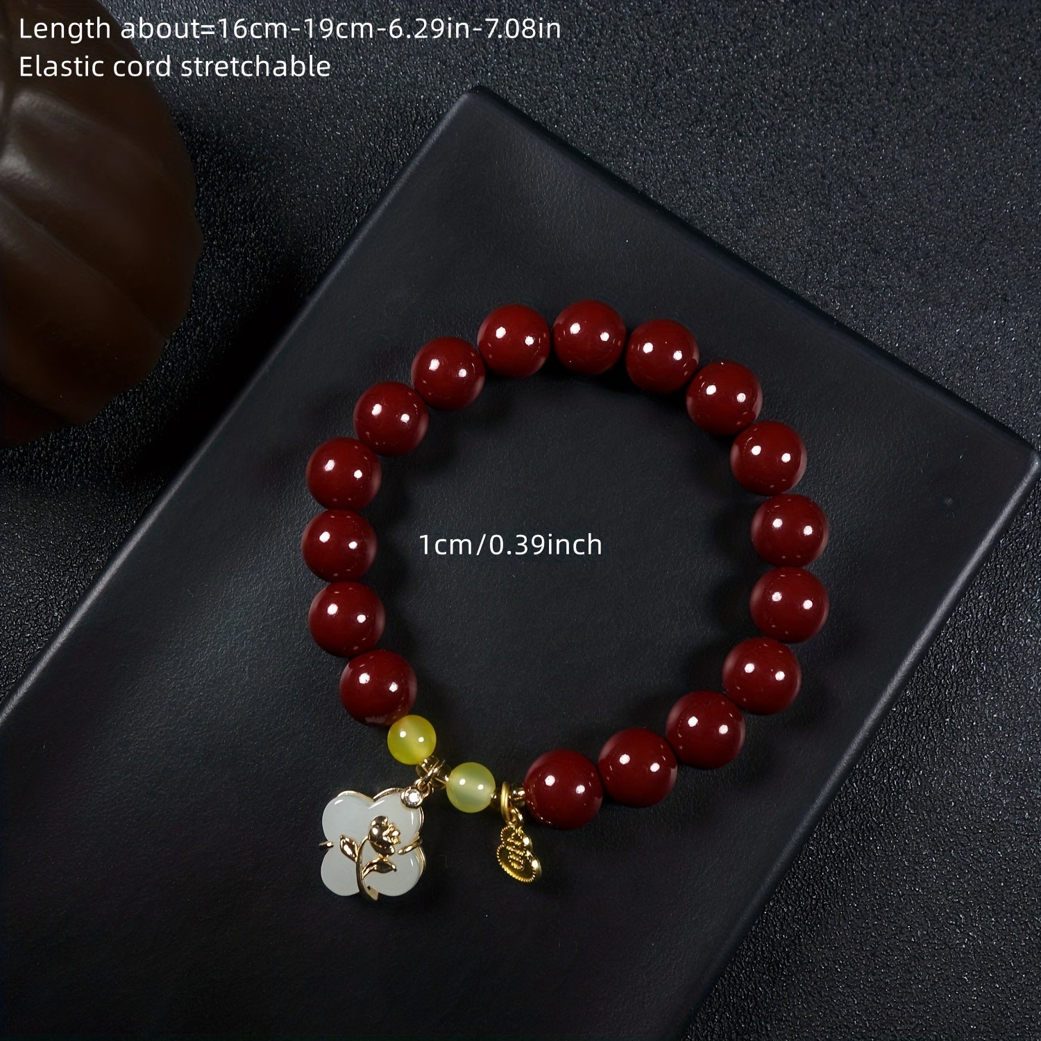 Exquisite Cinnabar Four-Leaf Flower Bracelet — Vitality, Harmony & Good Fortune Energy Jewelry